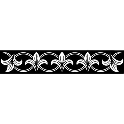 Elegant Fleur-de-lis Border , Monochrome , Decorative Element
