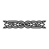 Minimalist Celtic Knot Border Element, Black and White vector