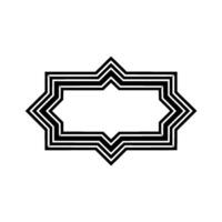 Geometric Arabesque Frame on White Background, Minimalist vector