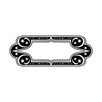 Celestial Art Deco Frame, Black and White vector