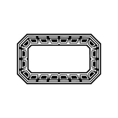 Geometric Black Frame on White Background - Minimalist