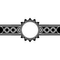 Deco-Inspired Element with Blank Circle for Text - Elegant Black White vector