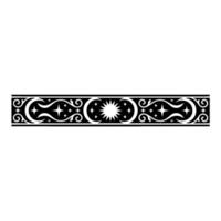 Celestial Border Star, Moon, Sun, Decorative in Black and White vector
