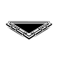 Geometric Triangle Emblem, Art Deco Style, Black White, Clean vector
