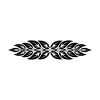 Symmetric Leaf Motif Illustration in Black White vector