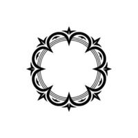 Ornate Black Circle Frame, Minimalist vector