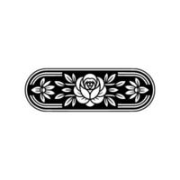 Elegant Floral Element Rose, Leaves, and Decorative Border vector