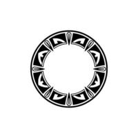 Tribal Circular Pattern on White Minimalist , Decorative Element vector