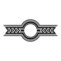 Geometric Minimalist Emblem with Arrow , Black on White vector