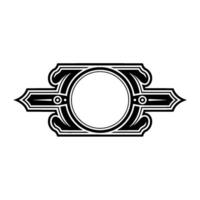 Elegant Art Deco Badge , Black White Frame vector