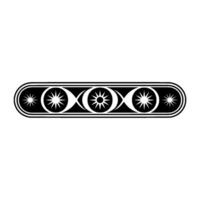 Geometric Eye and Star Motif Border, Minimalist vector