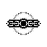 Abstract Gear Mechanism Illustration, Minimalist Industrial vector