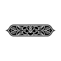 Elegant Floral Border Ornament in Black White on Gradient Background vector