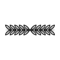 Minimalist Laurel Wreath Illustration - Black and White Decorative Element vector
