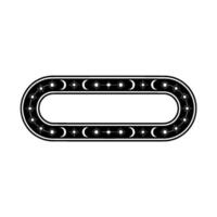 Celestial Oval Frame - Black and White Decorative, Stars vector