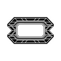 Geometric Art Deco Frame Black White vector
