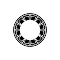 Geometric Wheel in Black White, Minimalist Pattern, Elegant Modern vector