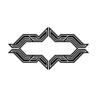 Geometric Art Deco Frame , Black and White vector