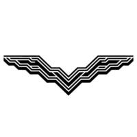 Abstract Geometric Bird Wing in Black and White, Minimalist vector
