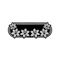 Floral Frame Silhouette Elegant Black and White Element vector