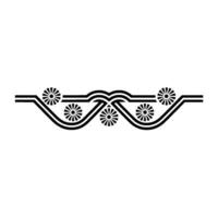 Minimalist Geometric Border Black and White, Retro Element vector