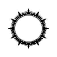 Spiked Circular Frame, Minimalist Black and Silver vector
