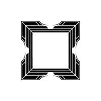 Art Deco Frame Elegant Black and White Border on Gray vector