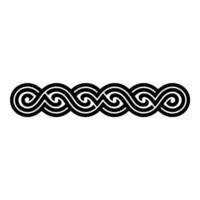 Celtic Knot Border Black Swirls on White Background vector