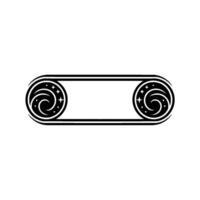 Celestial Swirls Starry Frame - Black White Minimalist vector