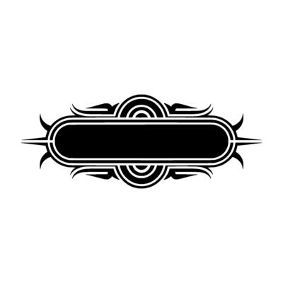 Art Deco Label Template Black and White, Geometric
