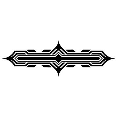 Art Deco Black Ornament on White Background