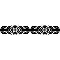 Elegant Floral Border in Black and White, Decorative Element - Illustration vector