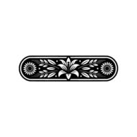 Elegant Floral Element - Black and White Illustration vector