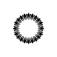 Black Leaf Circle on Light Background vector