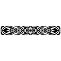 Elegant Floral Border in Black and White, Classic vector