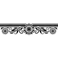 Elegant Black Floral Border on White Background - Decorative element vector