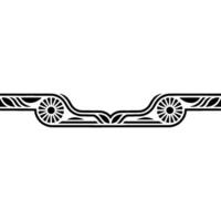 Elegant Art Deco Border Element in Black on White, Illustration vector