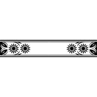 Floral Border, Decorative Pattern in Black White, Elegant Element vector