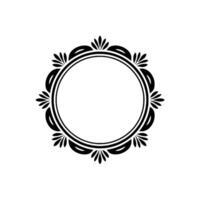 Elegant Black Circular Decorative Frame on White Background vector