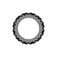 Circular Ornament, Geometric Black on White, Decorative Element vector