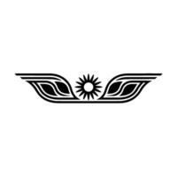 Minimalist Sun and Leaf Decorative Element on White vector