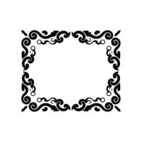 Elegant Black and White Swirl Frame Decorative Border Element vector