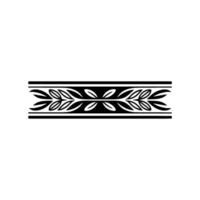 Elegant Black White Leaf Border Element, Minimalist vector