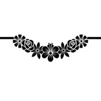 Elegant Black Floral Border on White Background - Roses vector