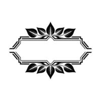 Elegant Leaf Frame , Black and Gray, Minimalist vector