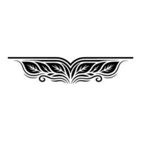 Elegant Black Leaf Motif Border Element on White Background vector