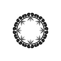 Bamboo Circle with Swirls, Minimalist Asian Style vector
