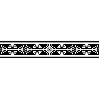 Elegant Black and White Decorative Border , Floral Pattern