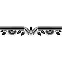 Elegant Black and White Floral Border, Abstract vector