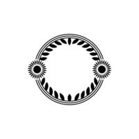 Minimalist Floral Wreath Frame Black and White vector